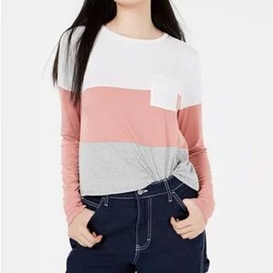 Love, Fire
Juniors' Patch Pocket Striped Top
